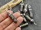 40mm Platinum Tone Natural Pyrite Double Terminated Bullet Pendant